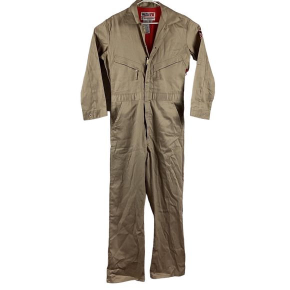 Walls FR Coveralls Men’s Medium Beige Tan Flame Resistant 2 HRC ATPV 8.2 2112 - Picture 1 of 14